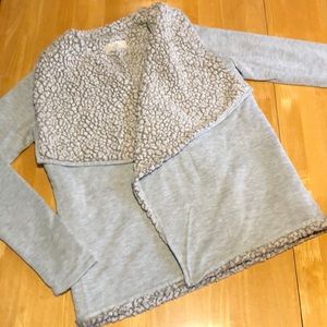 Cozy “Sherpa” lined waterfall cardigan